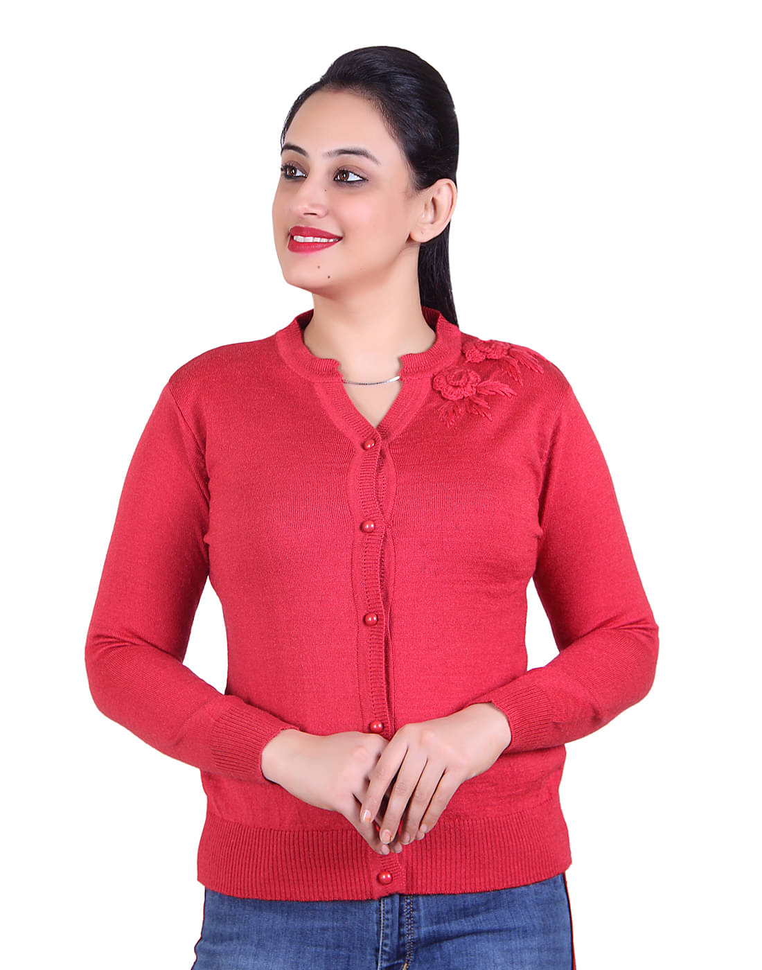 Ogarti Red V Neck Sweater Single Ogarti Red V Neck Sweater Single