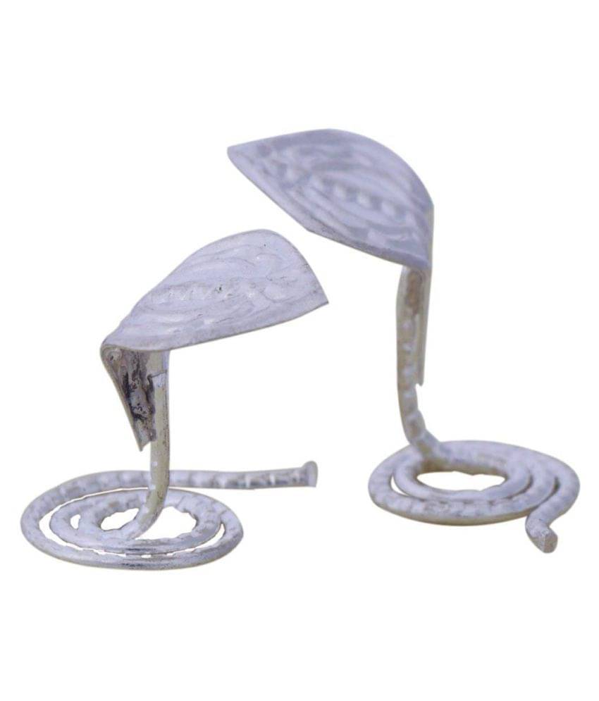     			RUDRADIVINE Metal Nag Naagin Joda Snake Pair for Kal Sarp Dosha (Silver_1 x 1 x 3 cm)