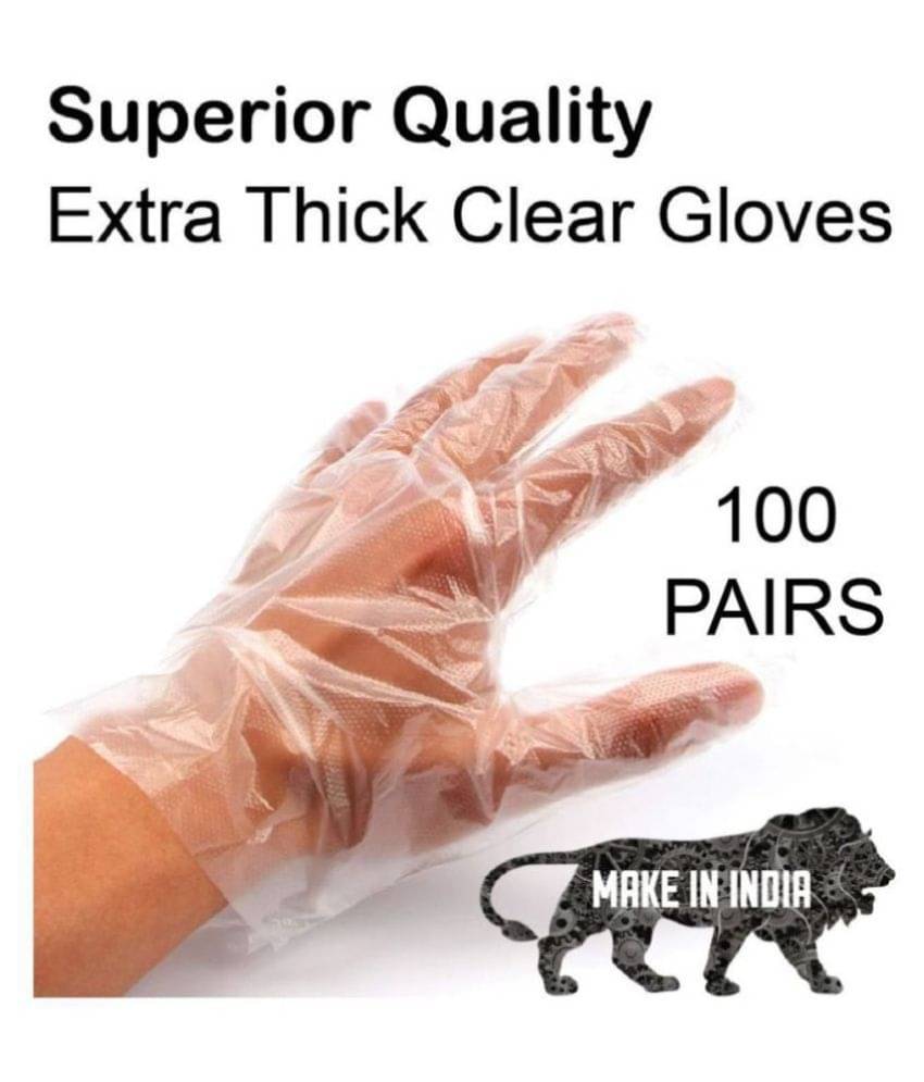 Sleek Transparent Disposable Plastic Universal Size Cleaning Glove Sleek Transparent Disposable Plastic Universal Size Cleaning Glove