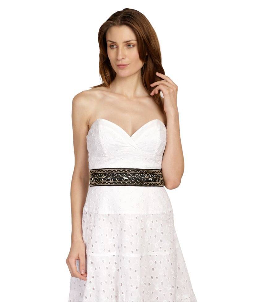     			Anekaant Black Fabric Party Belt
