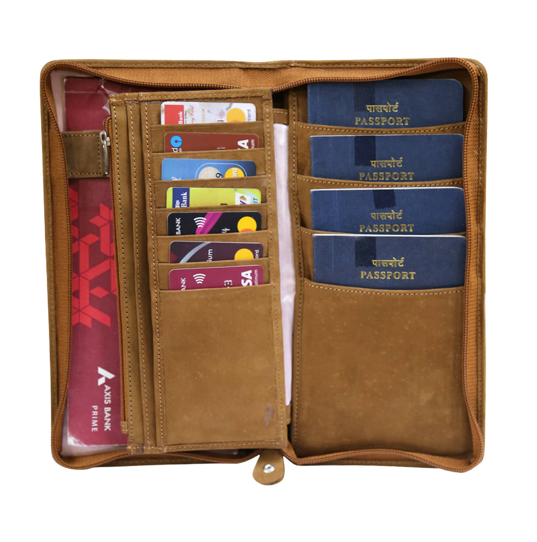     			Style 98 - Tan Leather Men's Zip Around Wallet ( Pack of 1 )