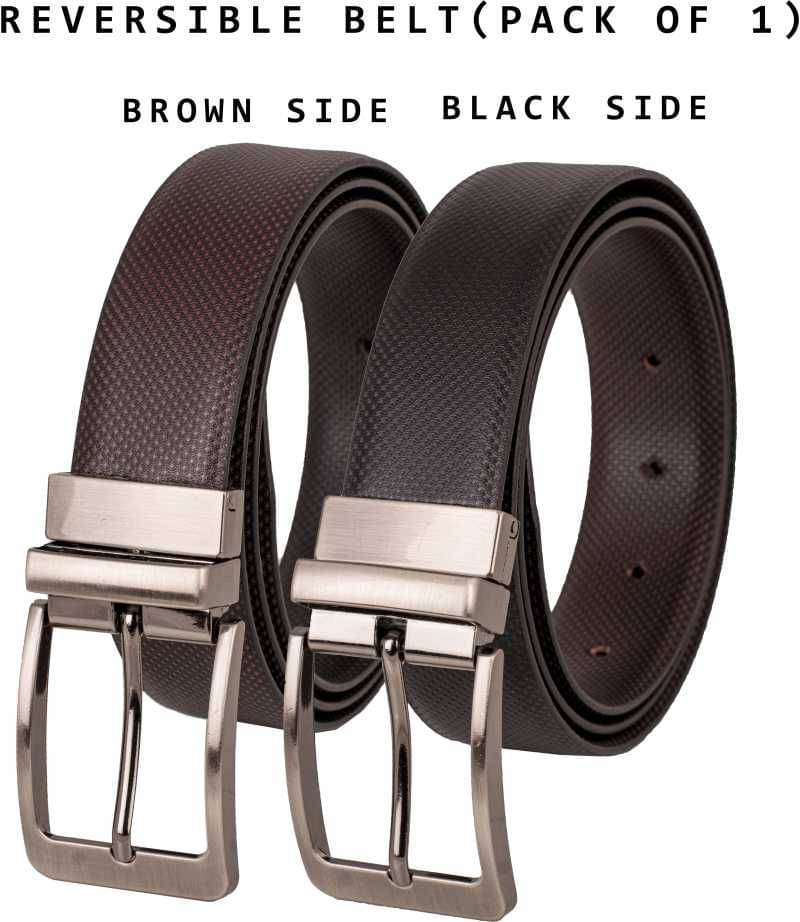     			RUNSI INTERNATIONAL Black Faux Leather Formal Belt
