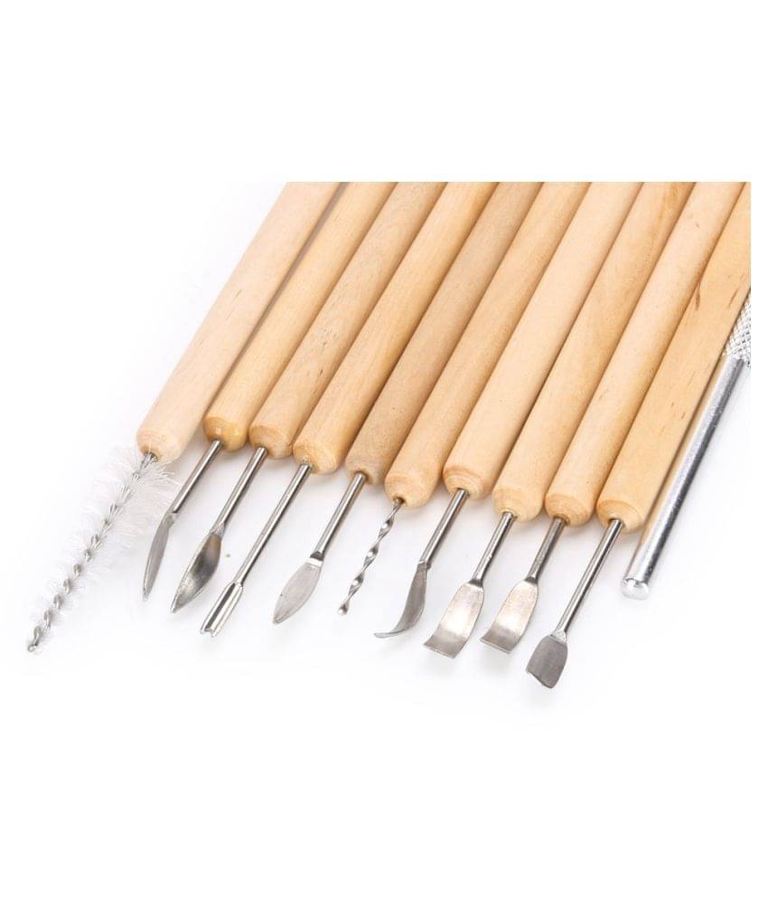 HM ART Ceramic 11 Pcs Wooden Handle Clay Pottery Sculpting Tools HM ART Ceramic 11 Pcs Wooden Handle Clay Pottery Sculpting Tools