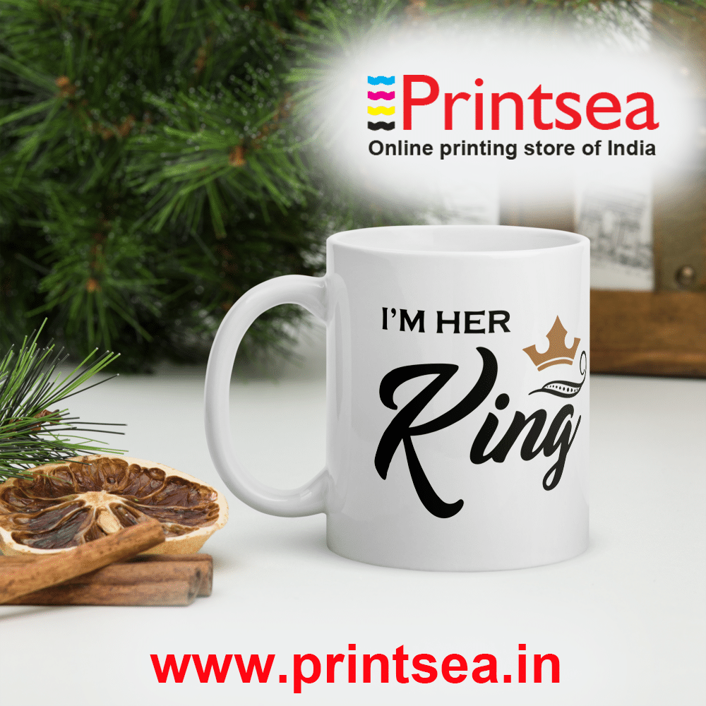     			Printsea Her/His King/Queen Ceramic Coffee Mug 2 Pcs 300 mL