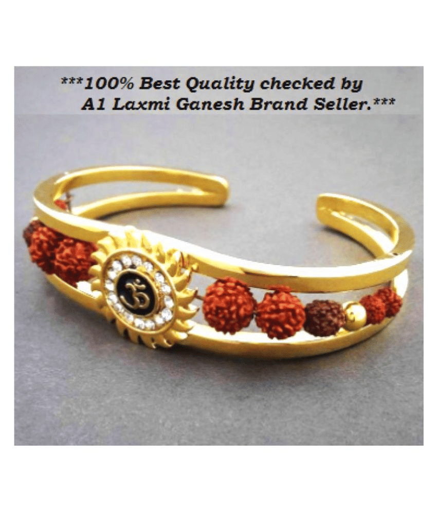 A1 Laxmi Ganesh Brand Provide A 100% Provide A Rudraksh Diamond Gold Om Sun Cuff Kada Bracelet/Rudraksh Braslet/Rudraksha Kada A1 Laxmi Ganesh Brand Provide A 100% Provide A Rudraksh Diamond Gold Om Sun Cuff Kada Bracelet/Rudraksh Braslet/Rudraksha Kada