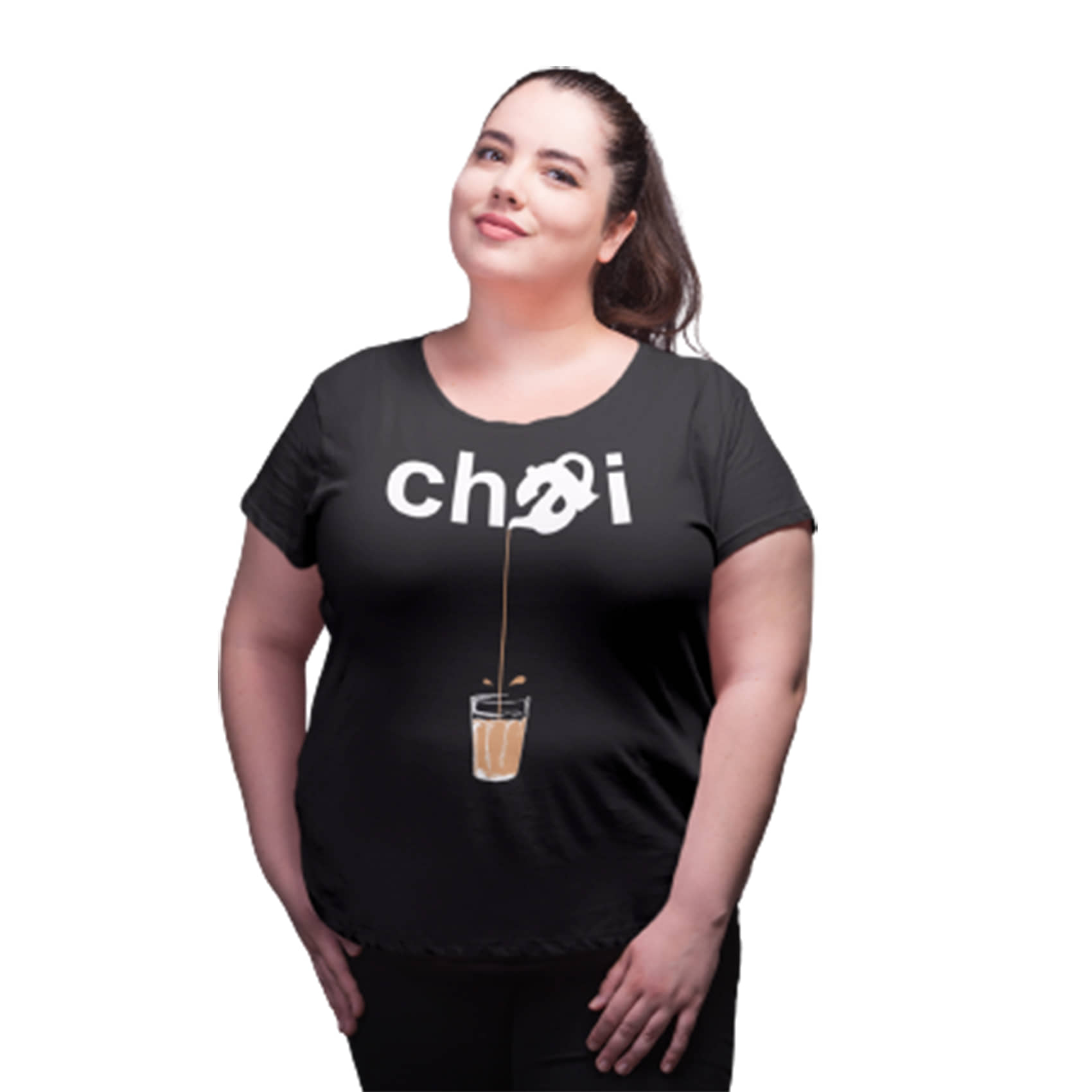 Neo Garments Women Cotton Printed Regular Fit Round Neck T-Shirt ( Black )