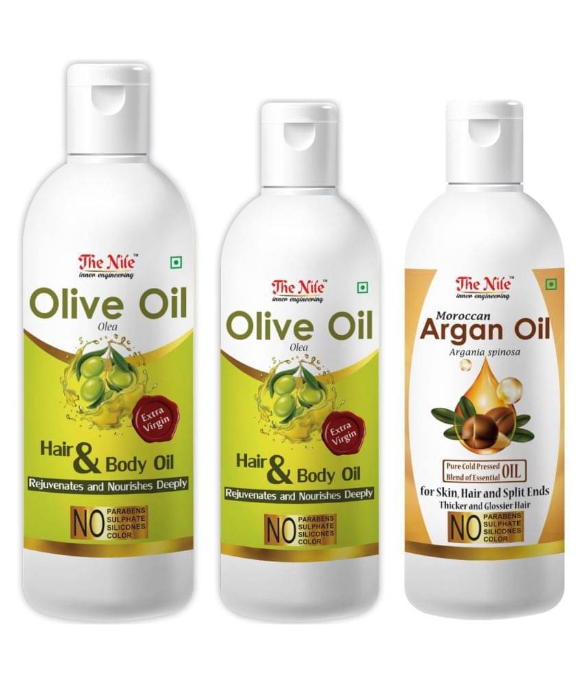 The Nile Olive Oil 150 ML + 100 Ml (250 Ml) + Argan Oil 100 Ml 350 mL Pack of 3 The Nile Olive Oil 150 ML + 100 Ml (250 Ml) + Argan Oil 100 Ml 350 mL Pack of 3