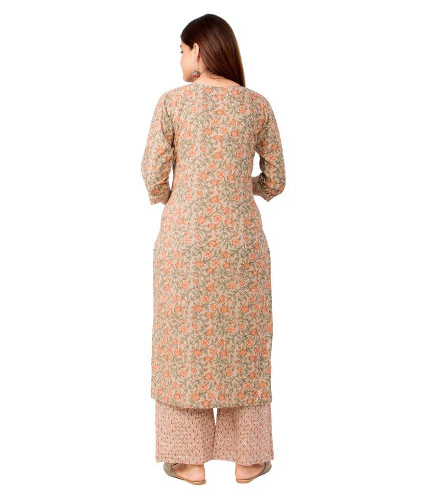 miravan Cotton Kurti With Palazzo - Stitched Suit miravan Cotton Kurti With Palazzo - Stitched Suit