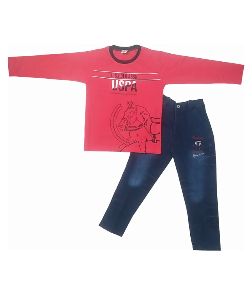     			harshvardhanmart.com Pack of 1 Boys Cotton Set ( Red )