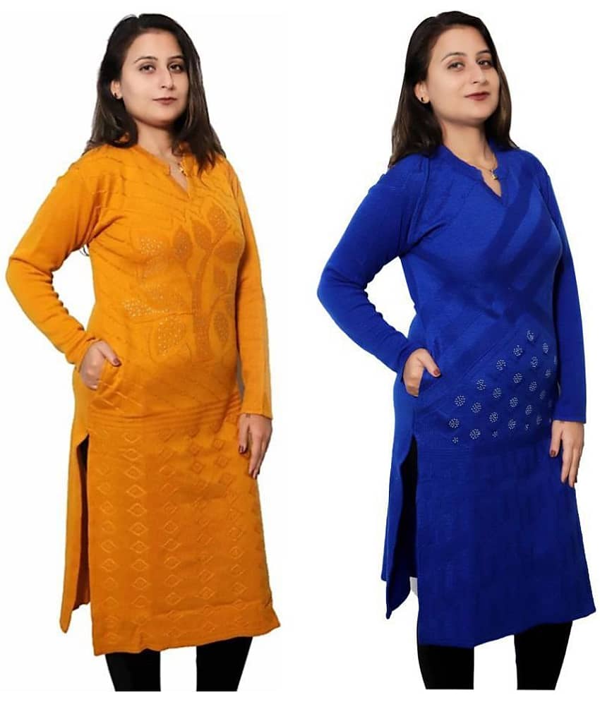 Japroz Women Woollen Self Design Straight Kurti ( Multicolor ) - Kurtis, Tunics | Buy online on ZillyBuy