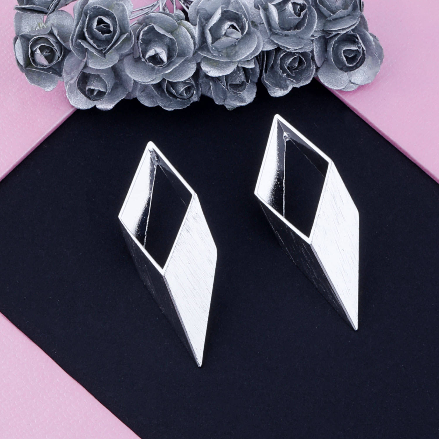 Silver Shine Silver Plated Mattifing Stylist Designer Partywear Earring For Girls and Women Jewellery Silver Shine Silver Plated Mattifing Stylist Designer Partywear Earring For Girls and Women Jewellery