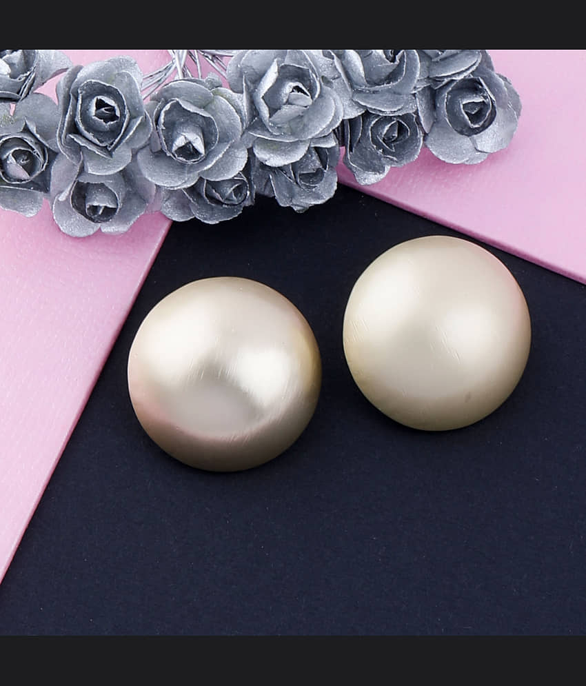 Silver Shine Stunning Gold Polished simple Stud Earring For Girls And Women - Earrings | Buy online on ZillyBuy
