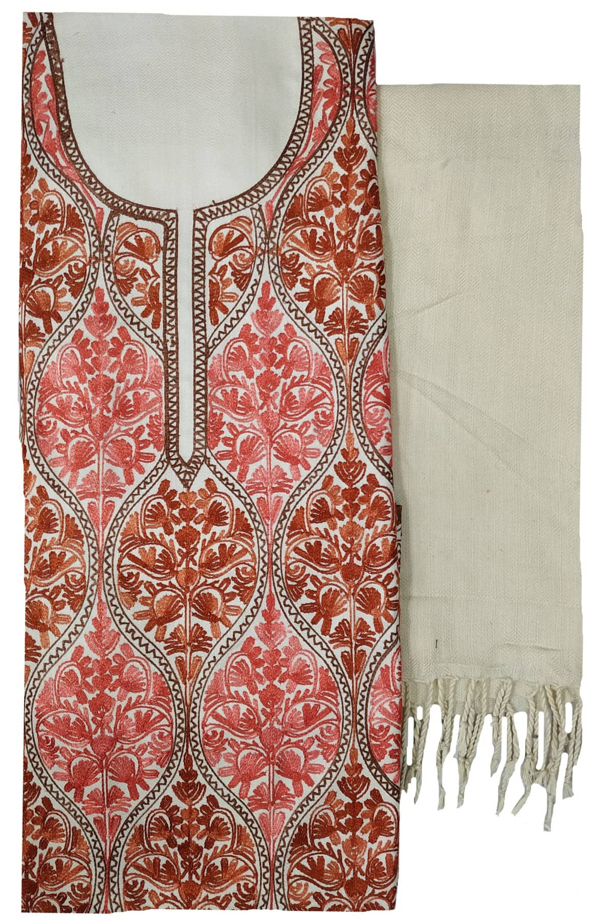 KASHMIRI White Woollen Unstitched Dress Material - Unstitched Fabrics | Buy online on ZillyBuy