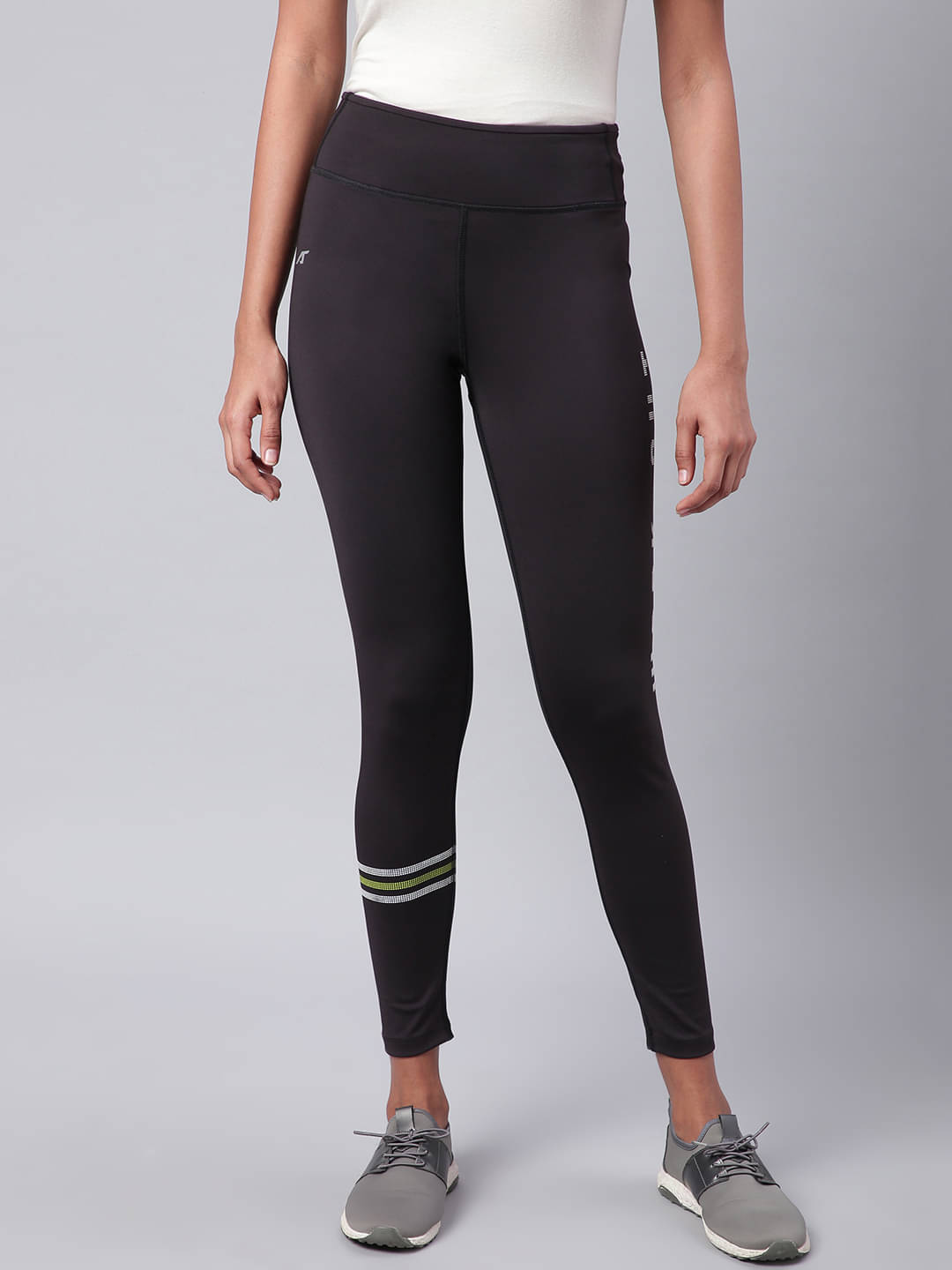     			Alcis Black Polyester Solid Tights
