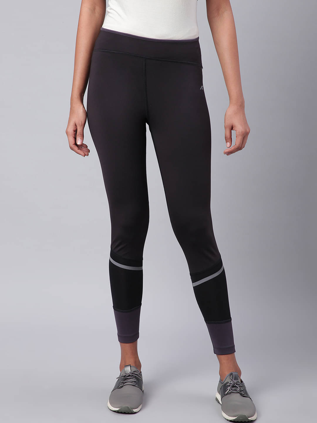     			Alcis Black Polyester Solid Tights