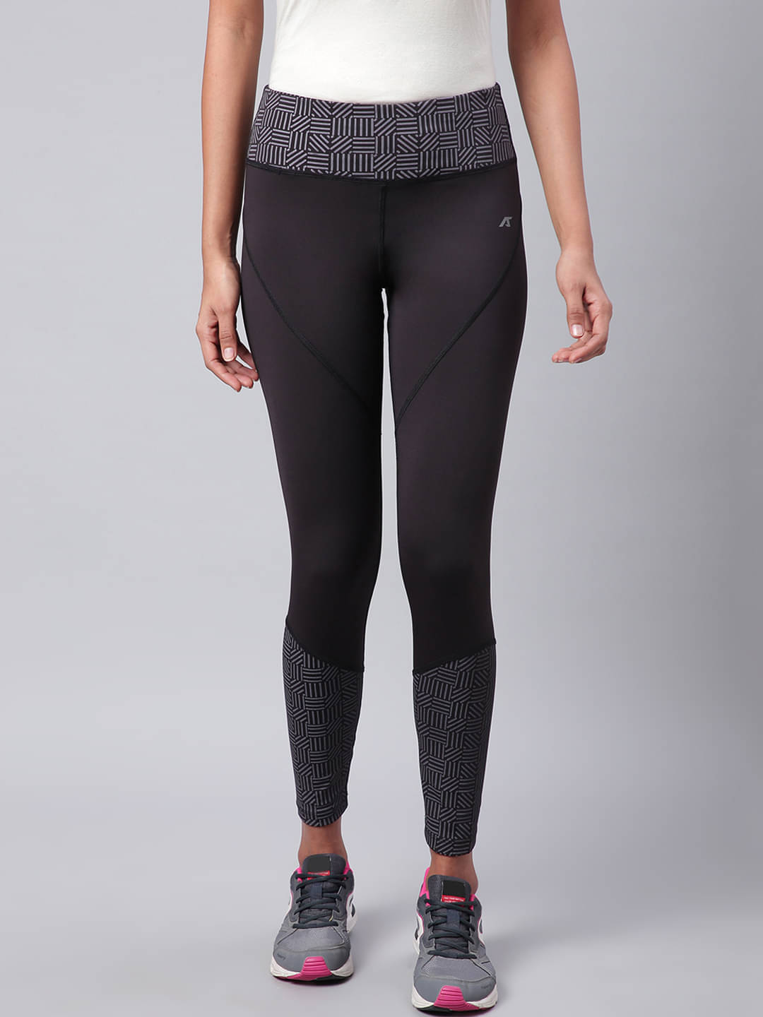     			Alcis Black Polyester Solid Tights