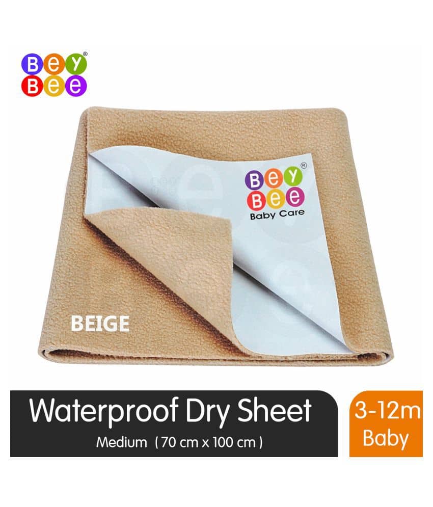 BeyBee Bed Protector Sheet (Medium (100cm X 70cm), Beige)