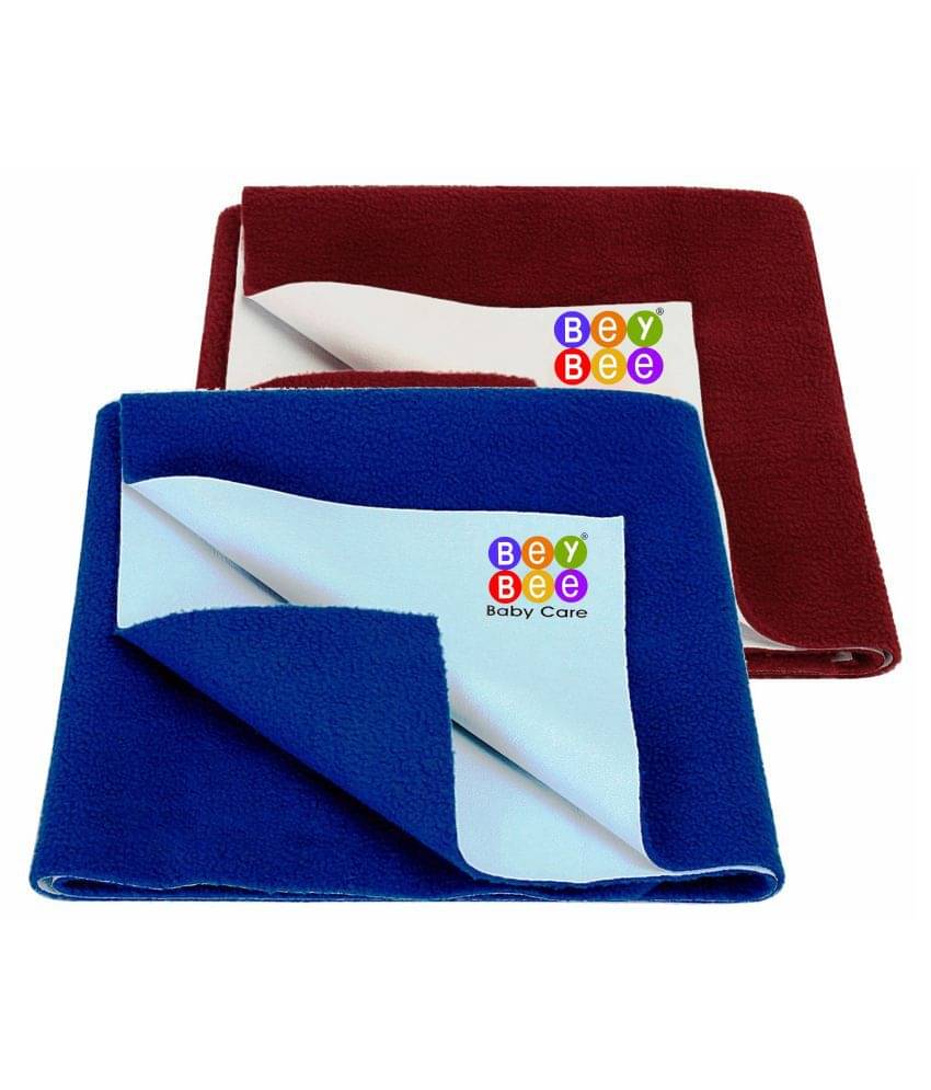     			BeyBee Water Resistant Bed Protector Baby Dry Sheet with Ultra absorbance (RoyalBlue/Maroon)
