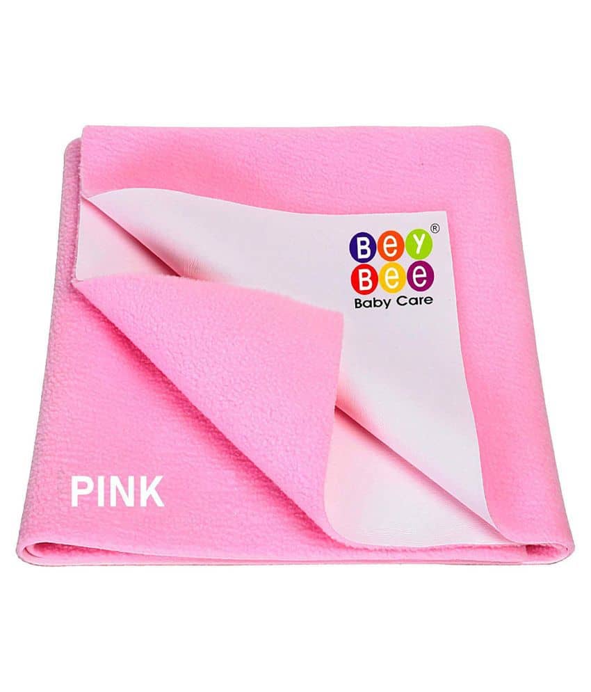 BeyBee Bed Protector Sheet (Medium (100cm X 70cm), Pink)