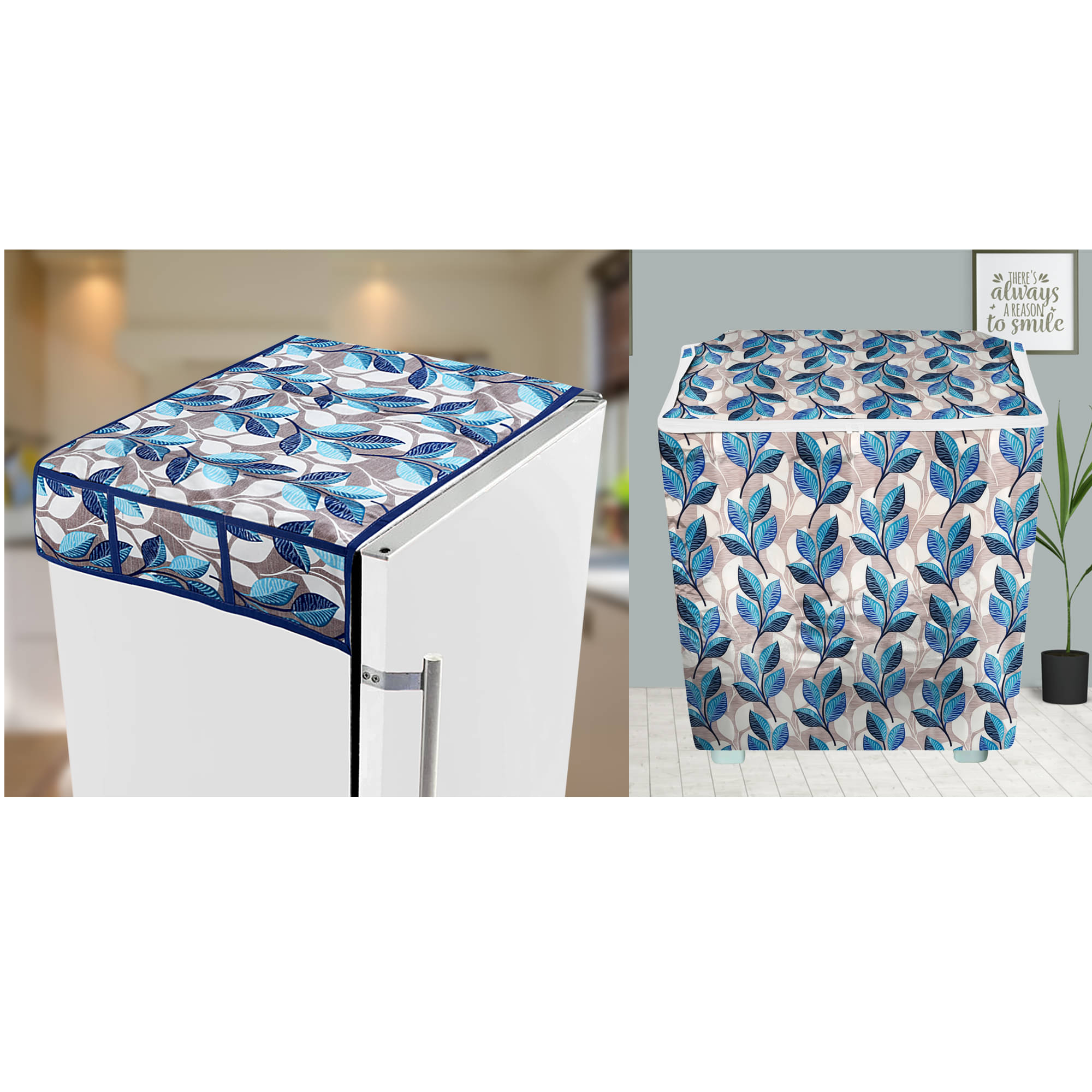     			E-Retailer Set of 2 Polyester Blue Washing Machine Cover for Universal Semi-Automatic
