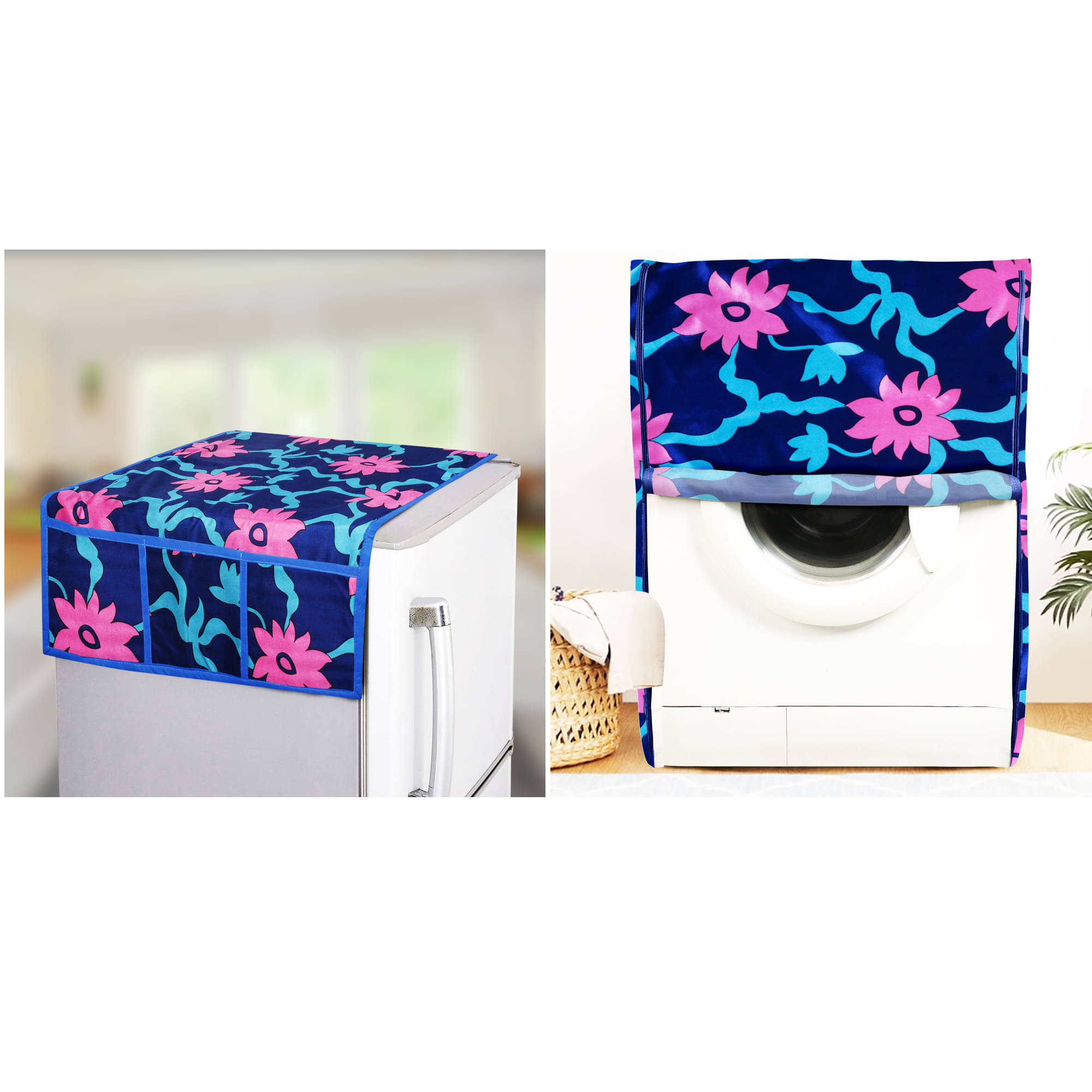 E-Retailer Set of 2 Polyester Pink Washing Machine Cover for Universal Front Load E-Retailer Set of 2 Polyester Pink Washing Machine Cover for Universal Front Load