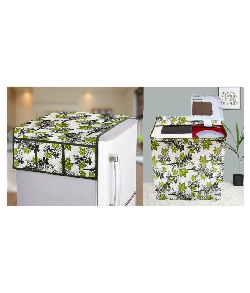E-Retailer Set of 2 Polyester Green Washing Machine Cover for Universal Semi-Automatic E-Retailer Set of 2 Polyester Green Washing Machine Cover for Universal Semi-Automatic