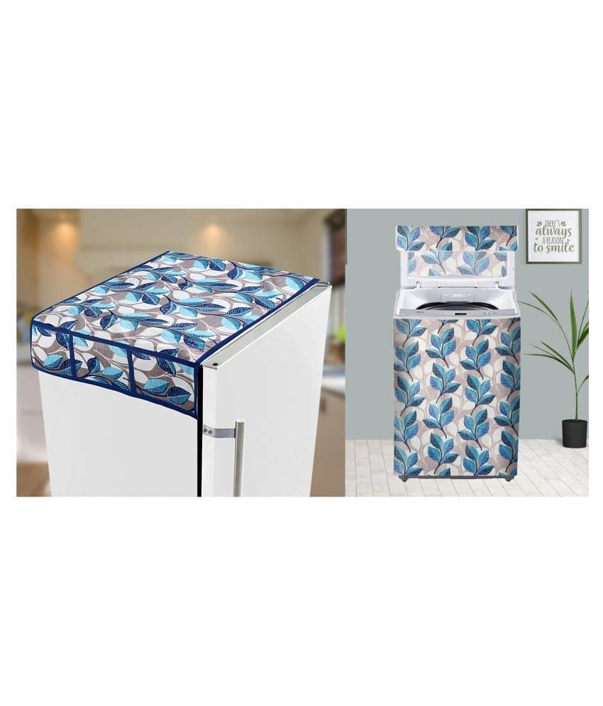     			E-Retailer Set of 2 Polyester Blue Washing Machine Cover for Universal Top Load