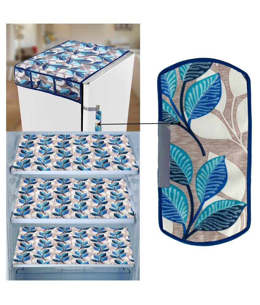     			E-Retailer Set of 5 PVC Blue Fridge Top Cover