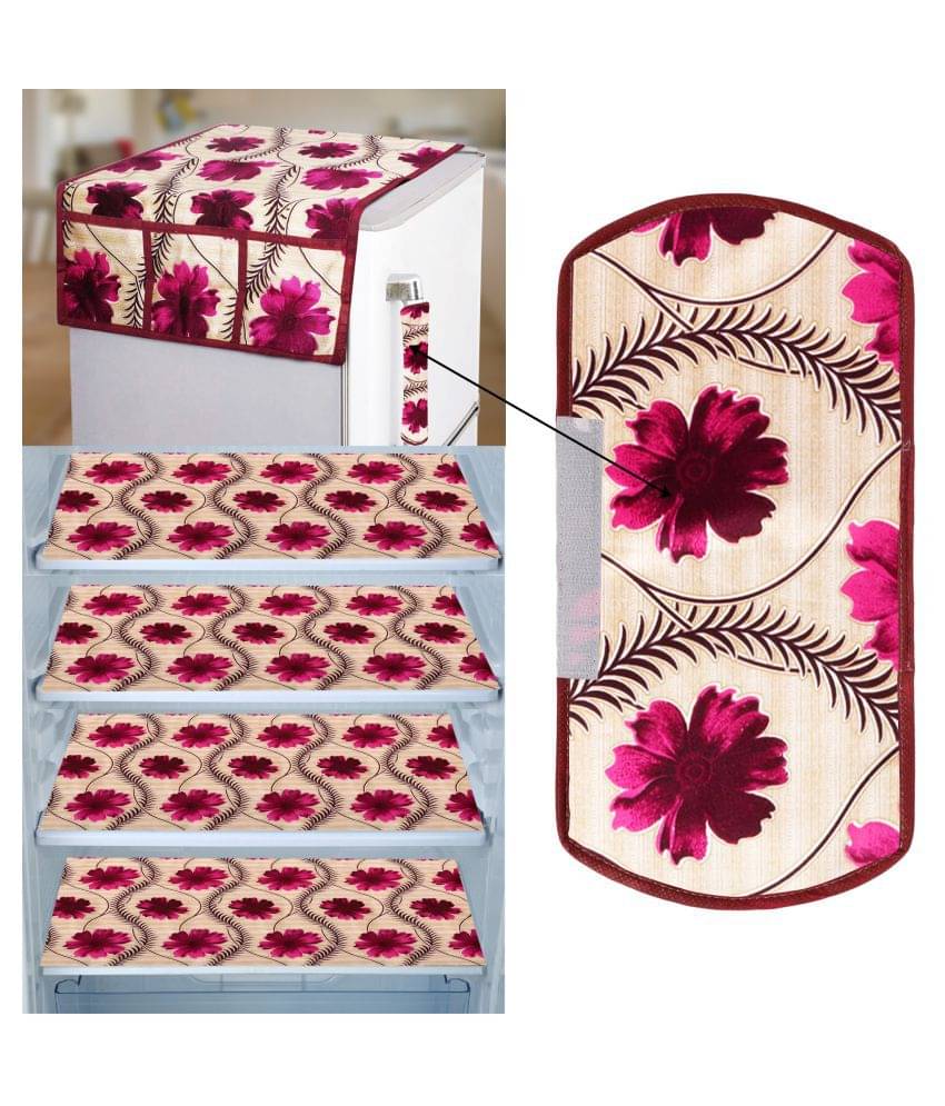     			E-Retailer Set of 6 PVC Gold Fridge Top Cover