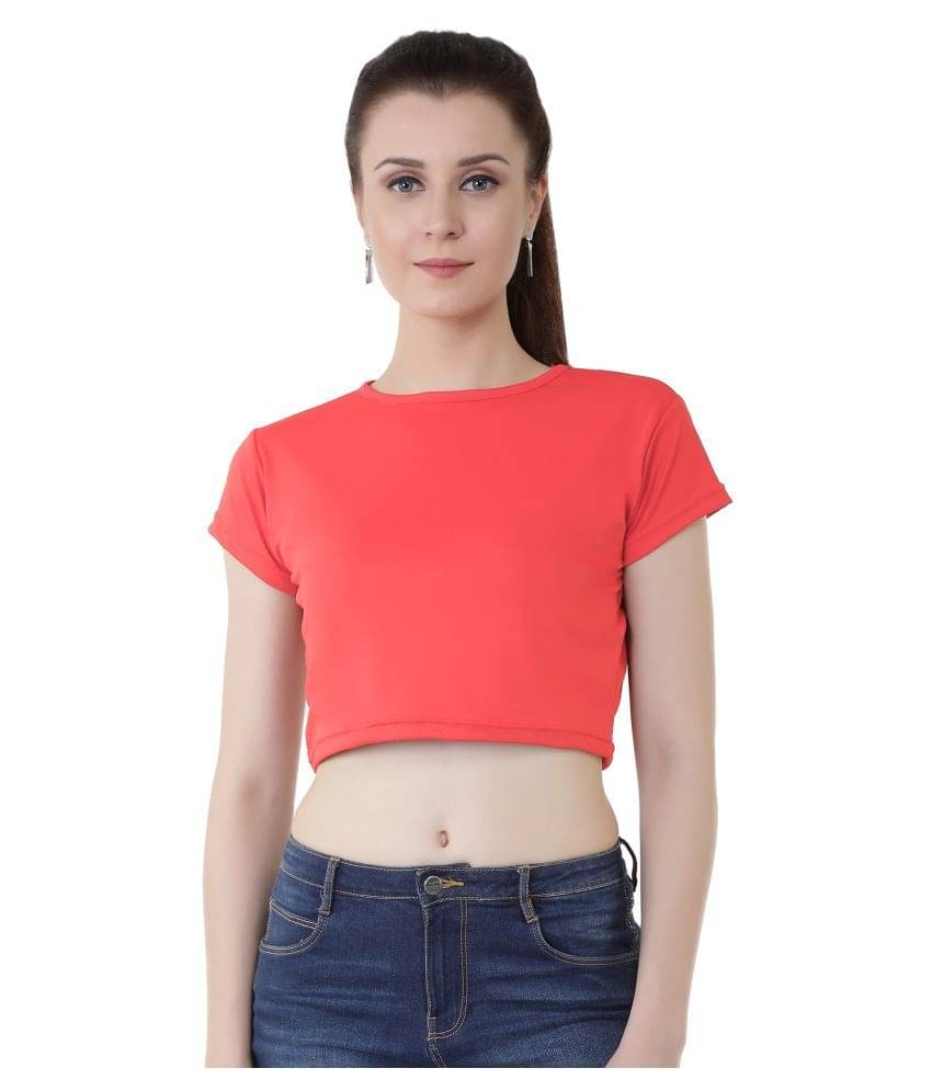     			Chimpaaanzee Women's Polyester Crop Top ( Orange )