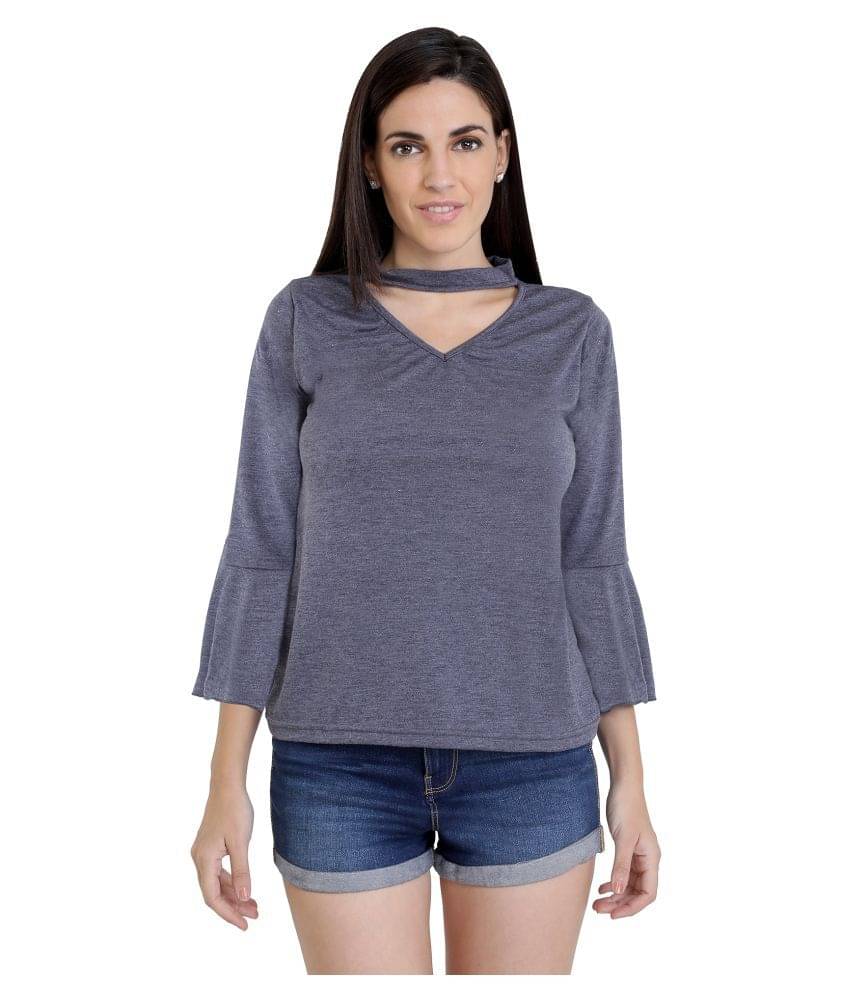     			Chimpaaanzee Women's Viscose Regular Top ( Grey )