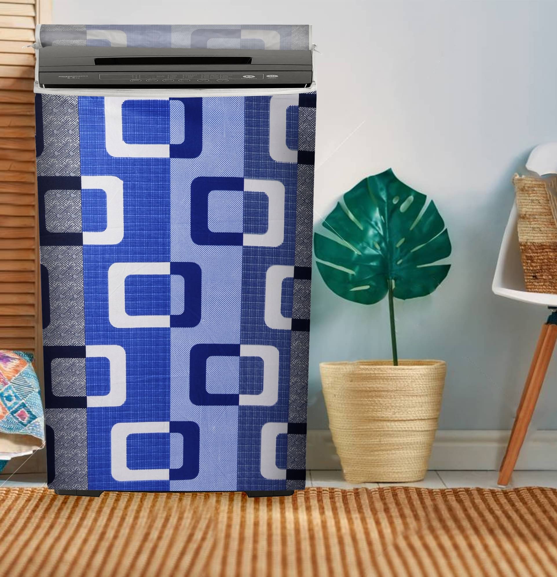 E-Retailer Single Polyester Blue Washing Machine Cover for Universal Top Load E-Retailer Single Polyester Blue Washing Machine Cover for Universal Top Load