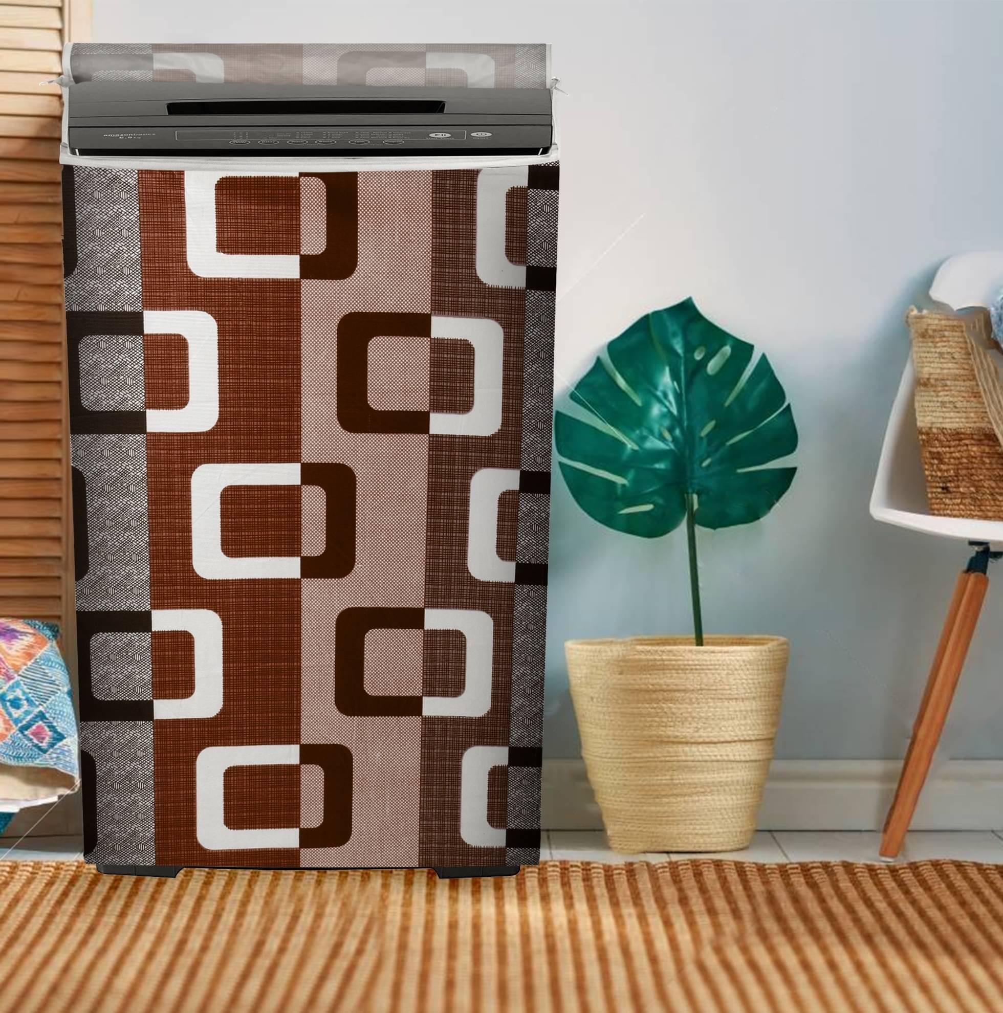 E-Retailer Single Polyester Brown Washing Machine Cover for Universal Top Load E-Retailer Single Polyester Brown Washing Machine Cover for Universal Top Load