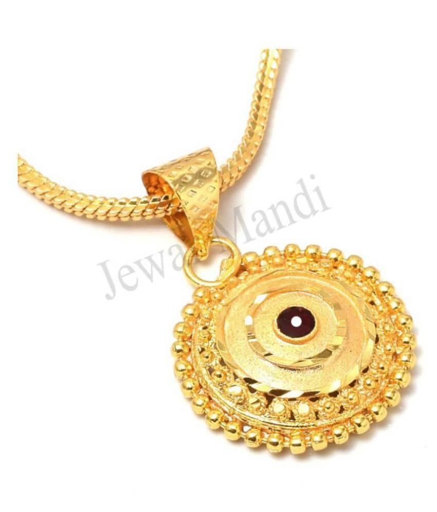 Jewar Mandi Pendant Locket Chain Gold Plated Rich Look Long Size Latest Designer Daily Use Jewelry for Men Women, Boys Girls, Unisex