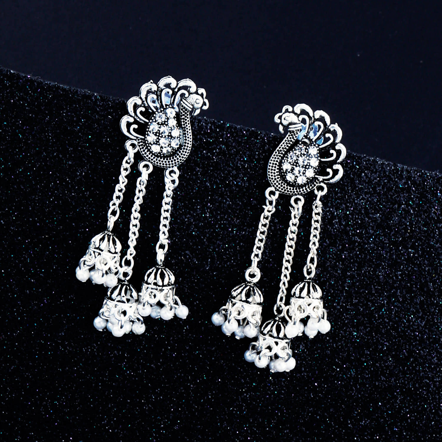 Silver Shine - Silver Jhumki Earrings ( Pack of 1 ) - Earrings | Buy online on ZillyBuy