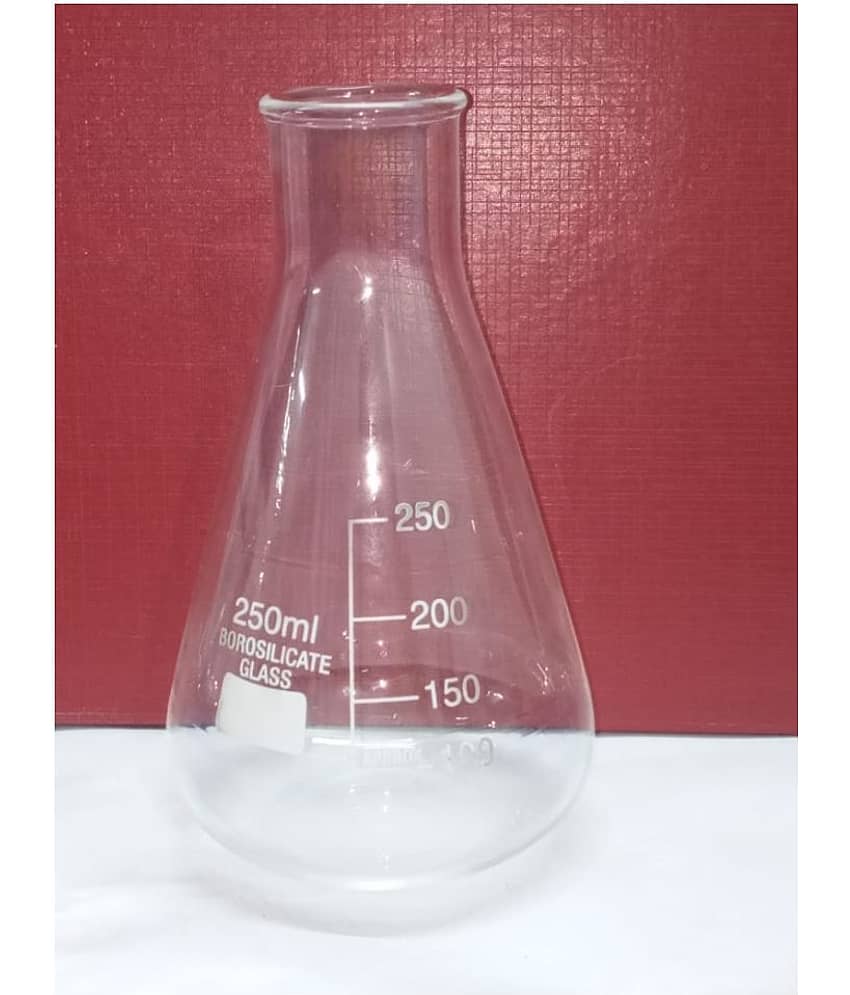 Borosilicate Glass Narrow Mouth Conical Flask 250ML - Stationery | Buy online on ZillyBuy