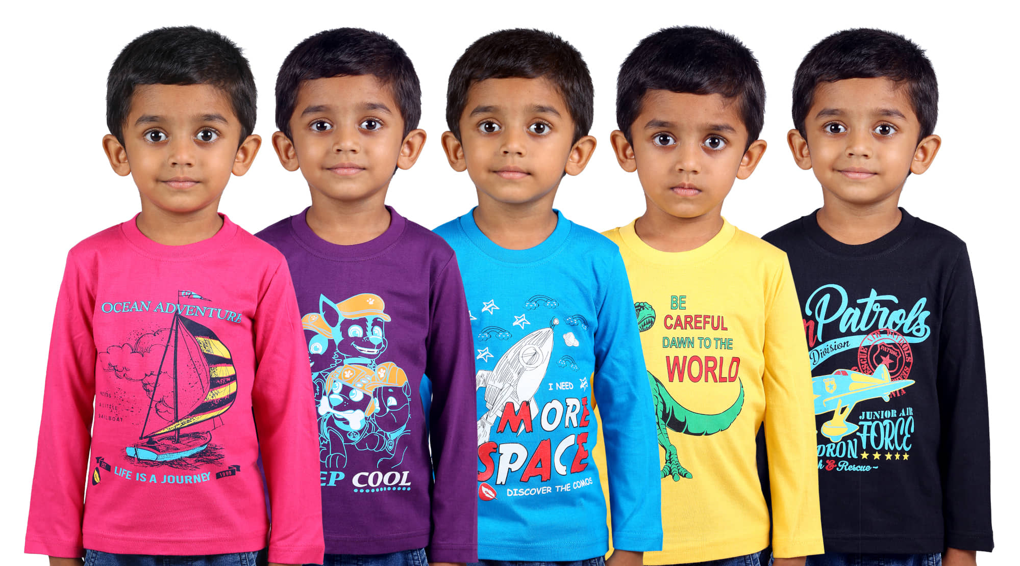 JILZ Pack of 5 Baby Boy 100% Cotton T Shirts ( Multi )