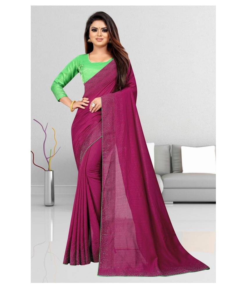     			Gazal Fashions Silk Blend Embellished Saree With Unstitched Blouse Piece ( Maroon )
