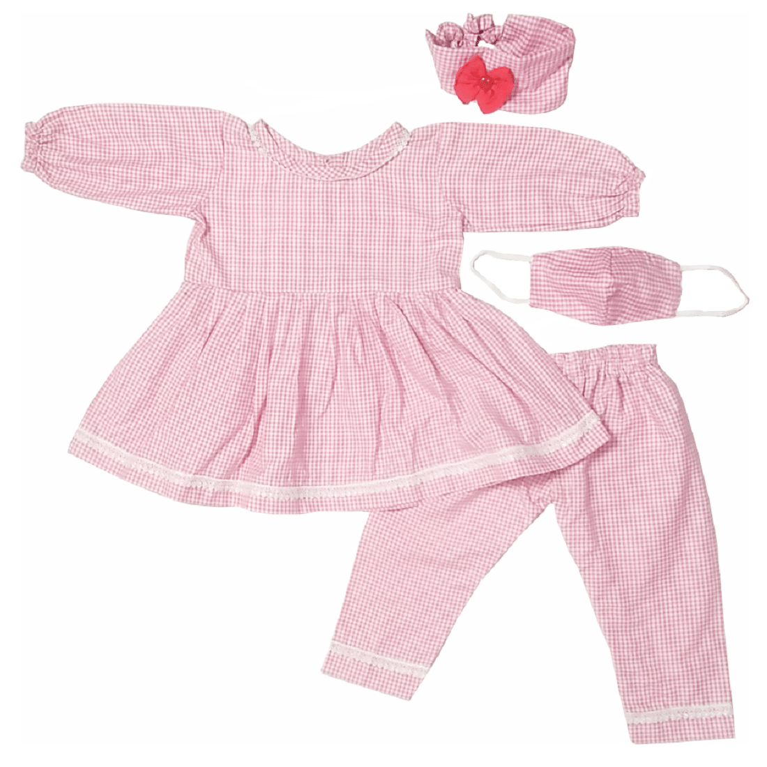 harshvardhanmart Baby Girls Cotton Blend Dresses ( Pink )