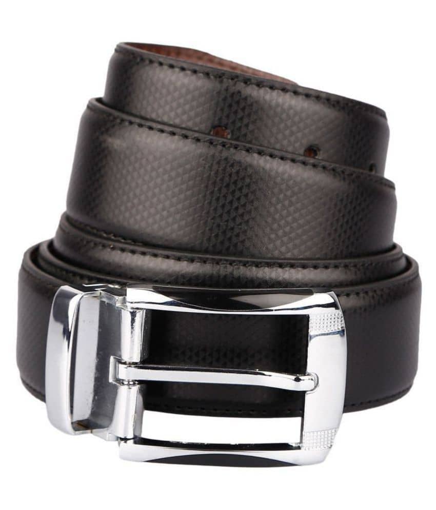 Runsi Black Faux Leather Formal Belt