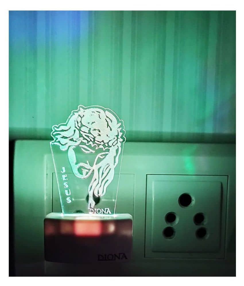 DIONA Night Lamp Jesus Christ Christian Lord 3D Illusion Color Changing Light