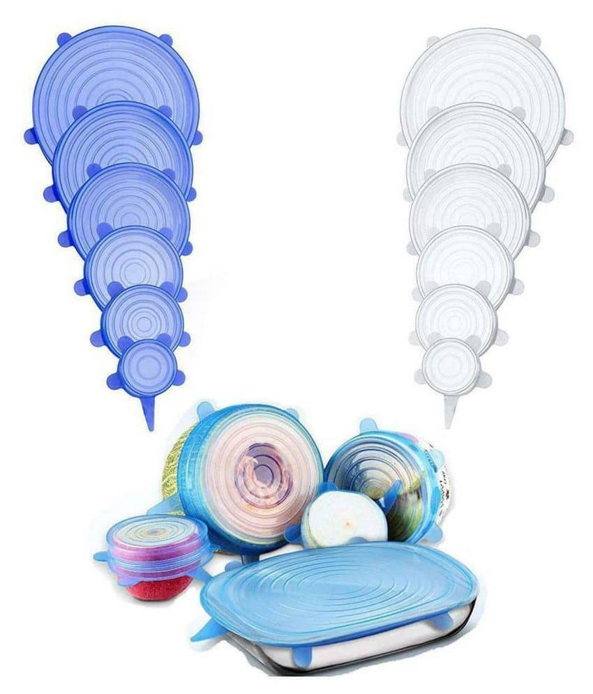 Saleh Silicone Stretch Lid Polyproplene Food Container Set of 6 8.3 mL