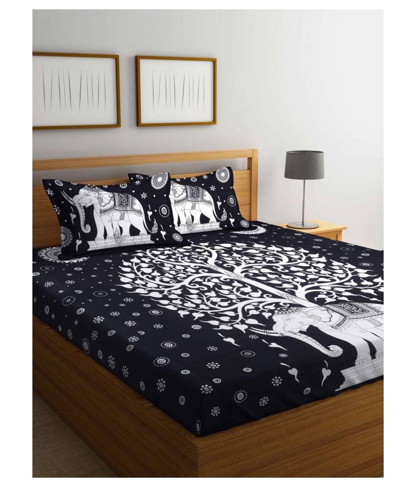     			Uniqchoice Cotton Queen Bedsheet ( Black )