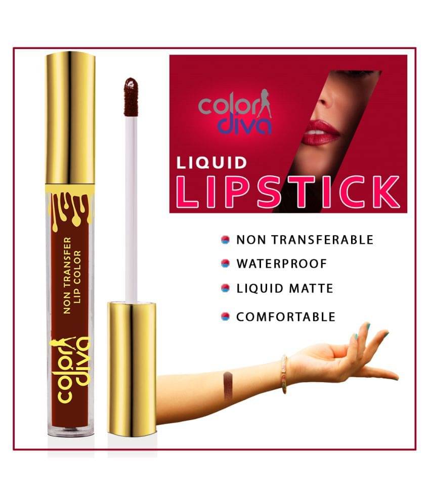 COLOR DIVA Non Transfer Matte Liquid Lipstick, Old Copper, 6ml COLOR DIVA Non Transfer Matte Liquid Lipstick, Old Copper, 6ml