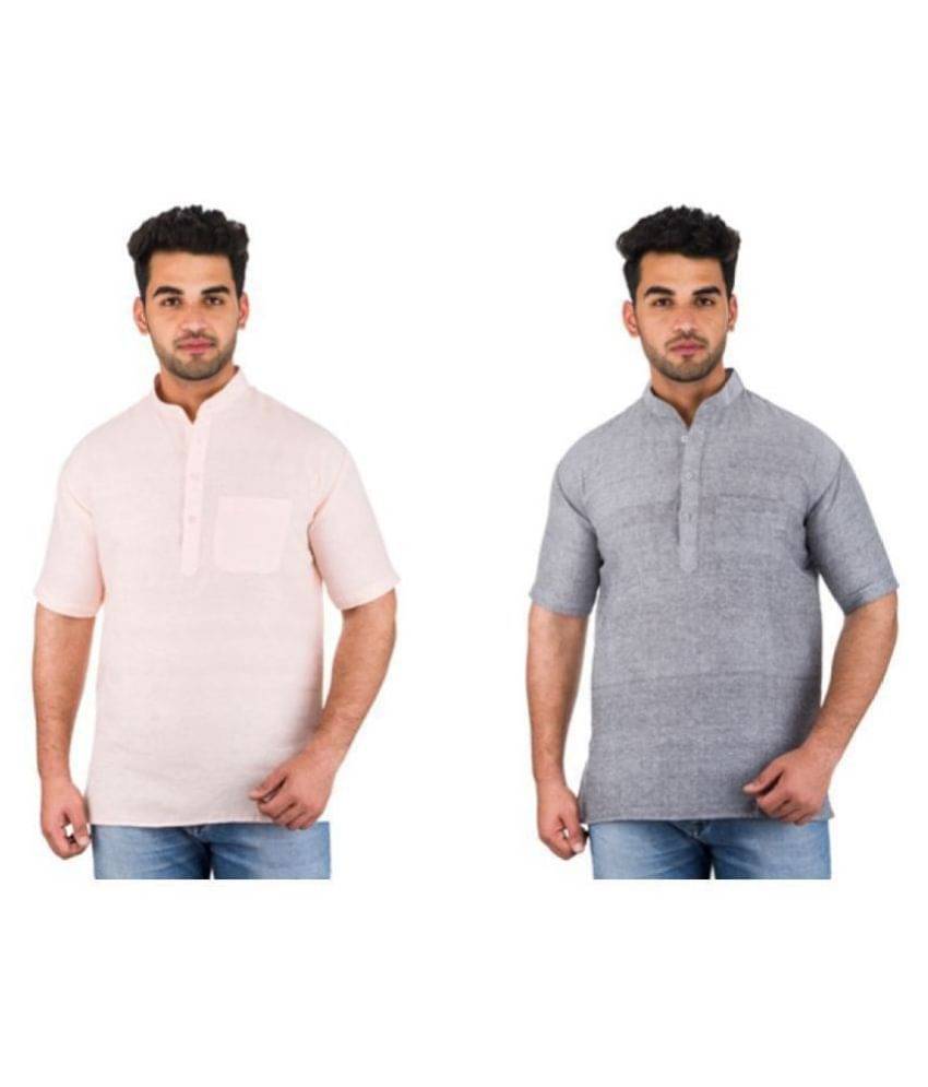 DESHBANDHU DBK Multi 100 Percent Cotton Kurta Pack of 2 DESHBANDHU DBK Multi 100 Percent Cotton Kurta Pack of 2