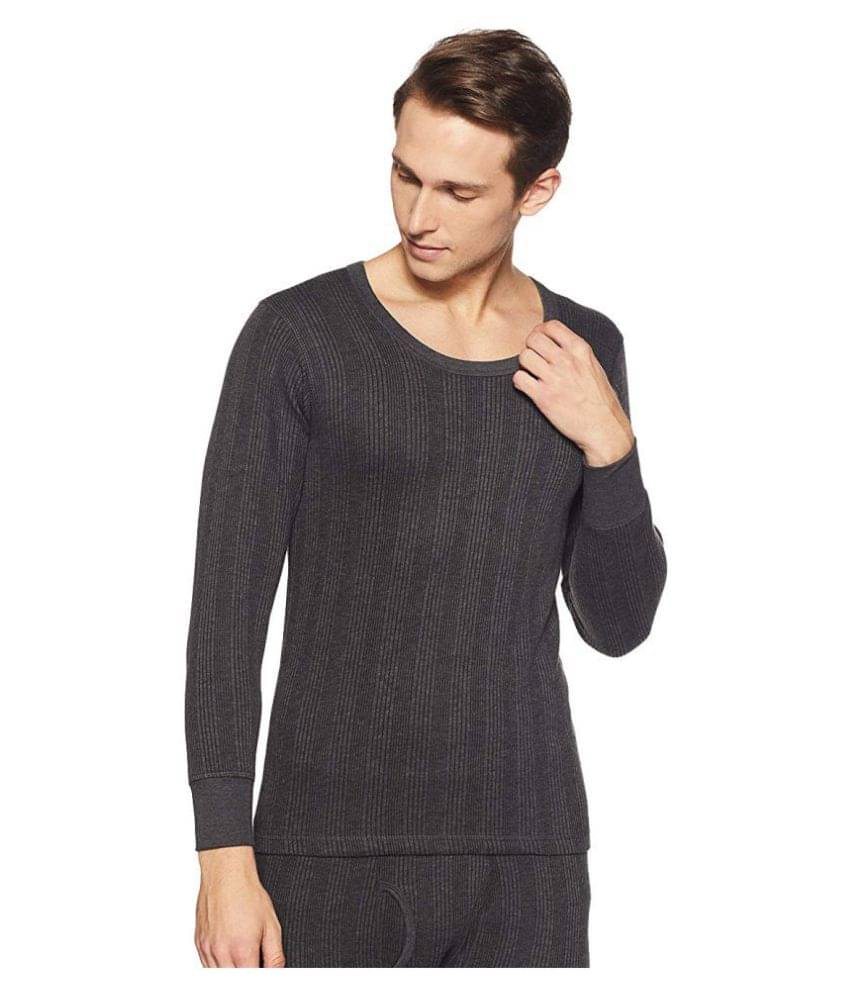     			Dixcy Scott - Charcoal Cotton Men's Thermal Tops ( Pack of 1 )