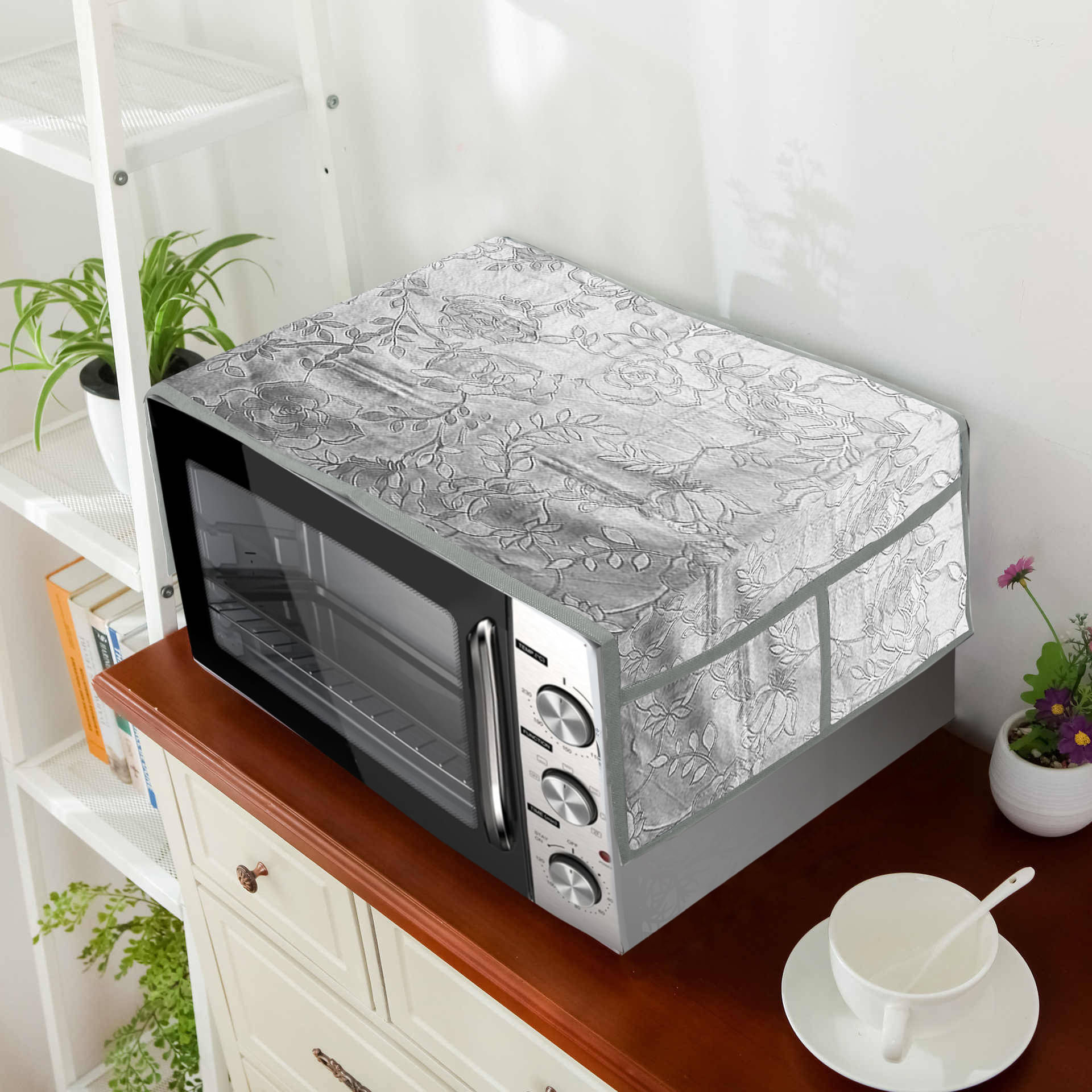     			E-Retailer Single PVC Gray Microwave Oven Cover -