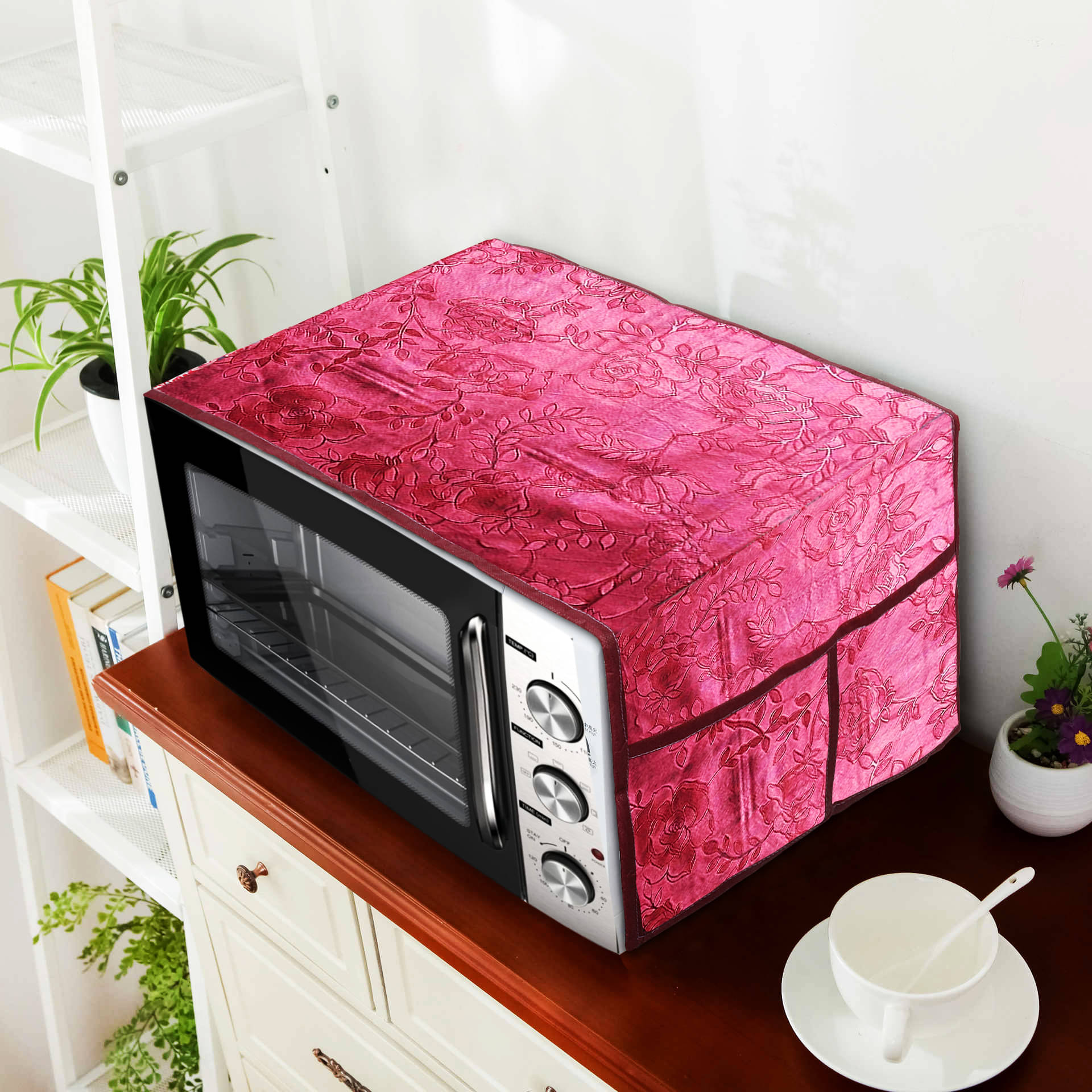 E-Retailer Single PVC Red Microwave Oven Cover - E-Retailer Single PVC Red Microwave Oven Cover -