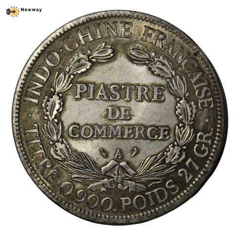     			1 Piastre 1908 French Indochina Paistre De Commerce Extremely Rare Coin