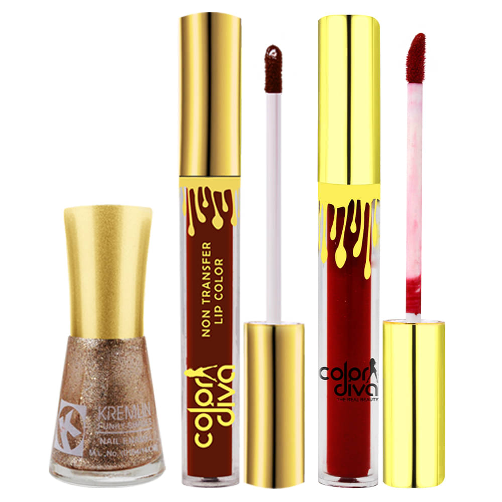     			Adbeni Combo-Color Diva Liquid Sindoor & Lipstick,Kremlin Nail Polish(GC1437) Makeup Kit Pack of 3 20